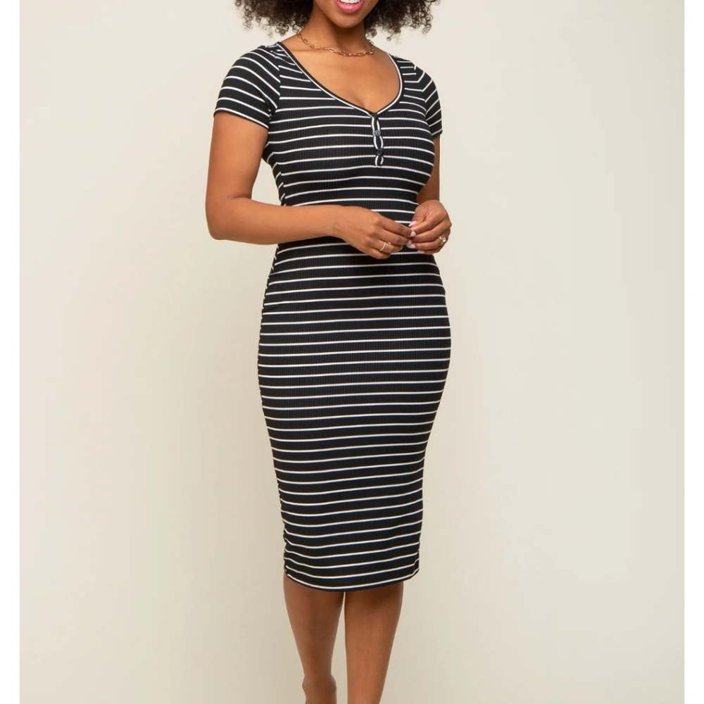 Black and White Striped Dress